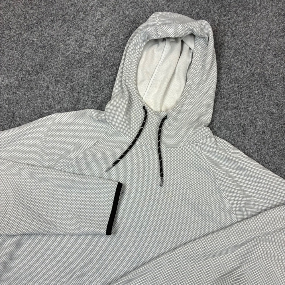 Old Navy Active Dynamic Fleece Hoodie Mens Medium‎ Gray Textured Pullover 3265